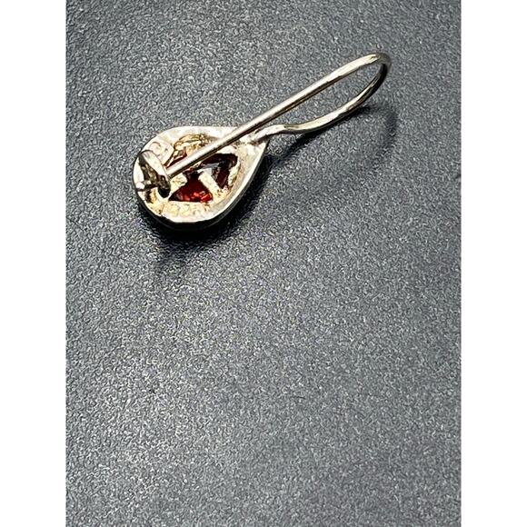 CW Charles Winston Teardrop Garnet and Sterling Silver Drop Earrings - Picture 7 of 9
